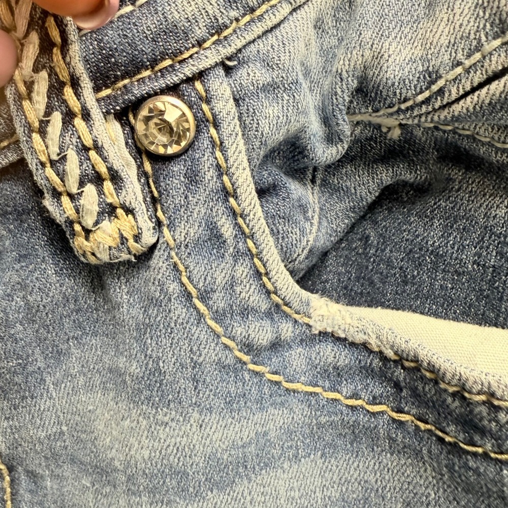 VIGOSS 30/33 Women's Cotton Blend Light Wash Embellished Trendy‎ Cowgirl Jeans - Picture 8 of 13